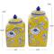 Yellow & Blue Ceramic Floral Decorative Jar Set